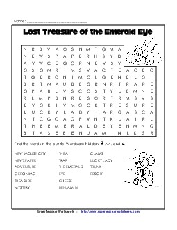 Word Search Book Geronimo Stilton Worksheet