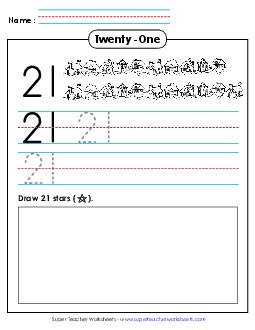 Trace, Print, Draw: 21 Free Counting Worksheet