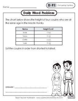 Daily Word Problems  D-91 through D-95 Worksheet