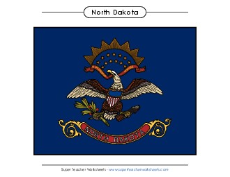 North Dakota State Flag (Full-Color Version) States Individual Worksheet