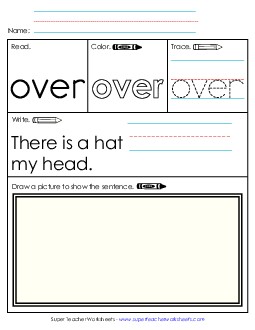 Worksheet 3: Over Sight Words Individual Worksheet