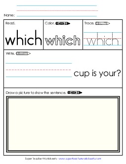 Worksheet 3: Which Free Sight Words Individual Worksheet