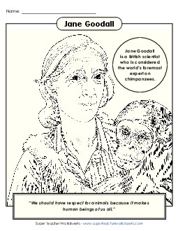 Jane Goodall Womens History Worksheet