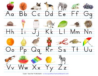 Alphabet Chart (Color) Worksheet