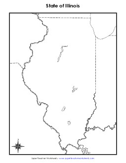 Illinois: Blank Map State Maps Worksheet