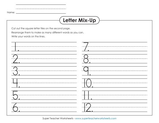 Letter Mix-Up (Primary) Templates Worksheet