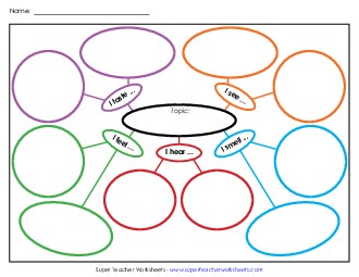 Five Senses Web #2 Graphic Organizers Worksheet