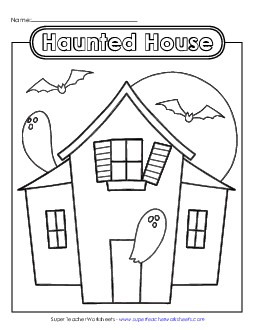 Old Haunted House Halloween Worksheet