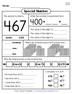 Special Number: 467 Worksheet