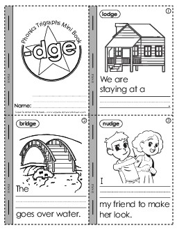 Mini-Book (-dge Words) Phonics Trigraphs Worksheet