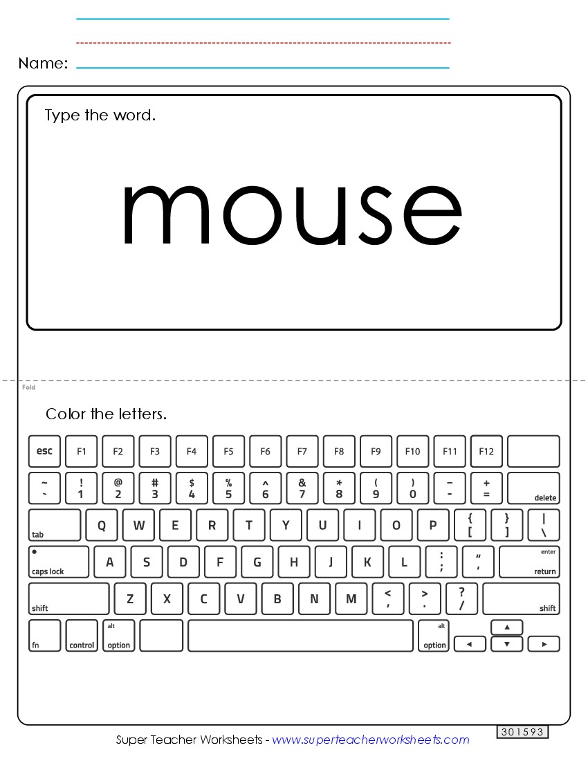 Type the Word: Mouse Sight Words Individual Worksheet