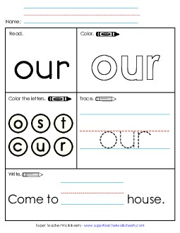 Worksheet 1: Our Sight Words Individual Worksheet