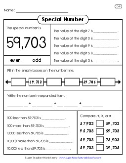 Special Number: 59,703 Worksheet