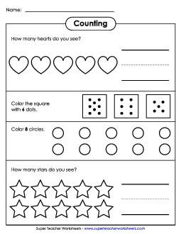 Write and Color Counting Worksheet