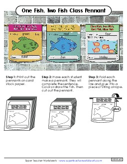 Pennant Display Picture Book One Fish Two Fish Worksheet