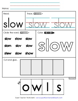 Worksheet 2: Slow Sight Words Individual Worksheet