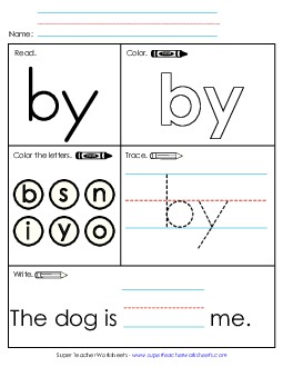 Worksheet 1: By Sight Words Individual Worksheet