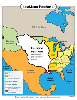 Louisiana Purchase Map Maps Worksheet