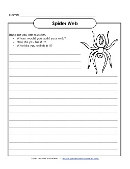 Spider Web Writing Worksheet