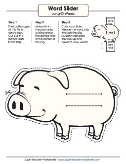  Word Slider 2 - Long O Phonics Long Short O Worksheet