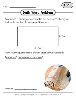 Daily Word Problems  E-71 through E-75 Worksheet