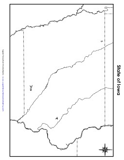 Iowa: Blank Map State Maps Worksheet