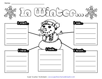 Winter Senses Five Senses Worksheet