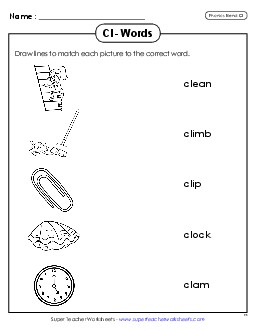 Matching Worksheet Phonics Blends Worksheet