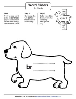 Word Slider (Br- Words) Phonics Blends Worksheet