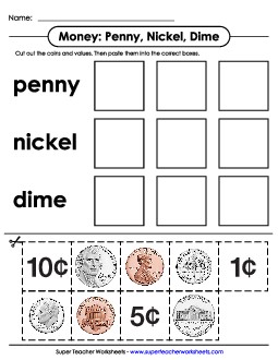 Money  Free Printable Worksheet