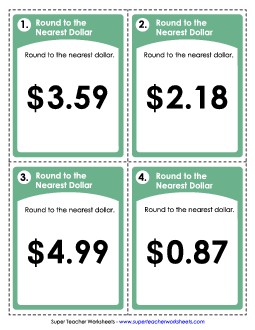 Rounding to Nearest Dollar Worksheet