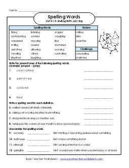 Spelling Question Worksheet (D-13) Spelling D Worksheet