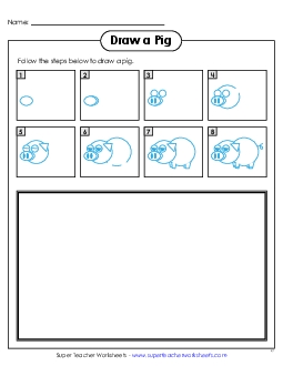 Draw a Pig Learning To Draw Worksheet