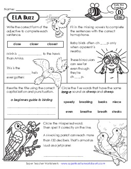 ELA Buzz: Week 6 Worksheets 26 through 30 Daily Ela Review Worksheet