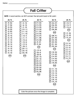 Mystery Graph - Squirrel (Intermediate) Mystery Graph Picture Worksheet