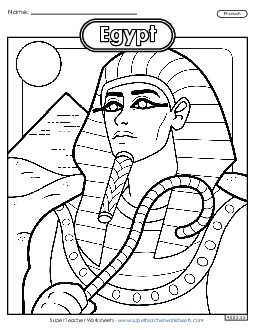 Coloring Page: Pharaoh Egypt Worksheet