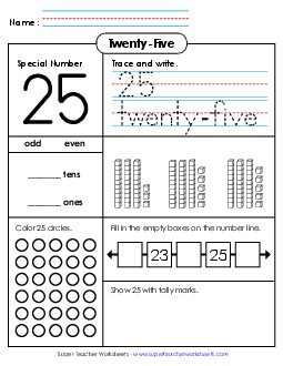 Special Number: 25 Counting Worksheet