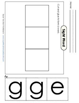 Large Cut-and-Glue: Egg Sight Words Individual Worksheet