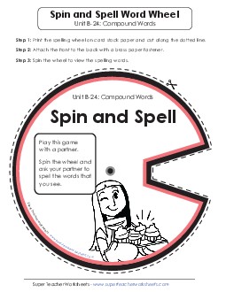 Spin and Spell (B-24) Spelling B Worksheet