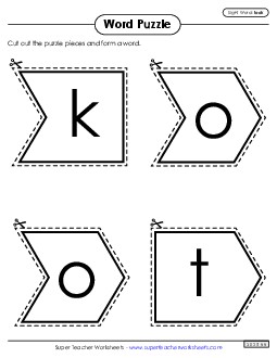 Word Puzzle: Took Sight Words Individual Worksheet