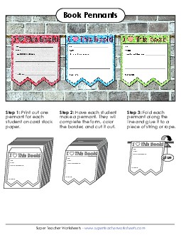 Book Pennant Flags Reading Worksheet