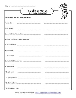 Write Two Times Spelling E Worksheet