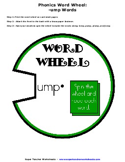 Word Wheel (-ump Words) Phonics Worksheet