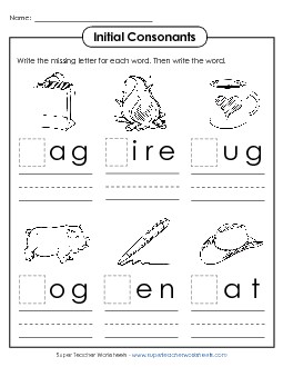 Missing Beginning Letters 1 Free Phonics Cvc Worksheet