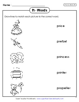 Matching Worksheet Phonics Blends Worksheet