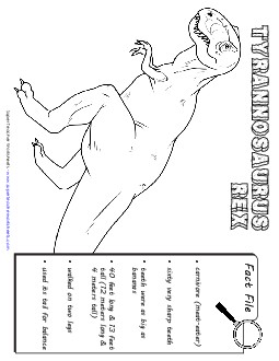 T. rex Fact File 1st Grade Science Worksheet