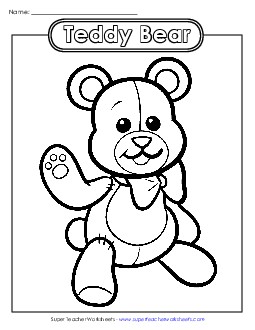 Teddy Bear Coloring Pages Worksheet