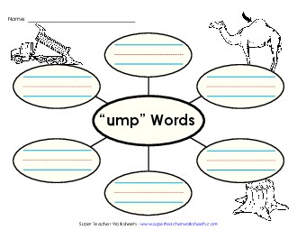 Word Web (-ump) Word Families Worksheet