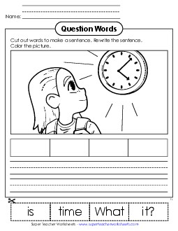 New Cut-Out Sentence: What Worksheet