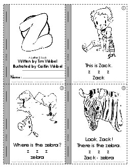 Mini-Book: Zack at the Zoo Minibooks Worksheet